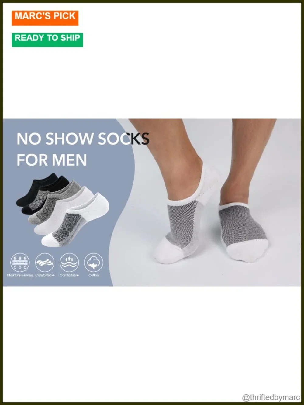 No Show Socks 8-Pack Cotton Thin Low Cut Non-Slip for Sneakers